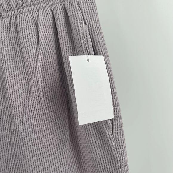 GOOD AMERICAN Thermal Boyfriend Sweatpants Size 0 (US Extra Small) NWT Lilac - Picture 5 of 15